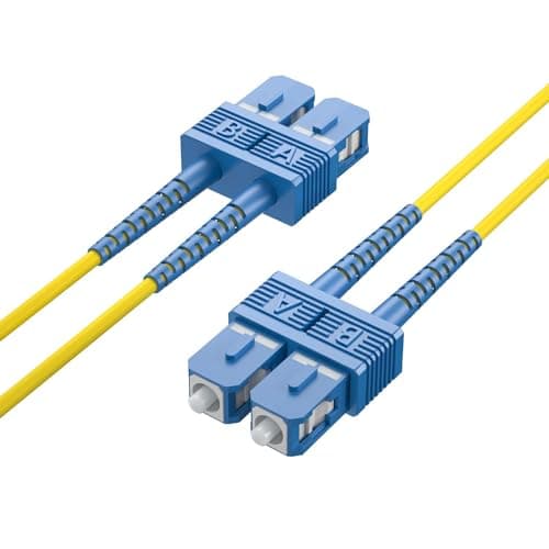 Image of OS2 SC to SC duplex fiber optic cable, singlemode jumper, 10-meter(32.8ft)