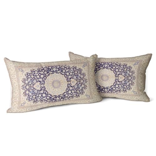 Image of Snylcce Boho Throw Pillow Covers Set of 2 Wheat Color Antique & Vintage Design, Double-Sided Pattern 30x50 cm Soft Cushion Covers for Garden Couch, Sofa, Bed Decorative 12x20 Inch Pillowcases