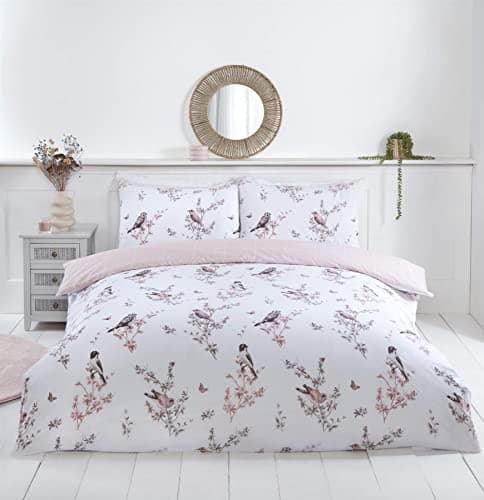 Image of Rapport Home Vintage Floral Toile Microfibre Duvet Cover Set, Reversible King Bedding Set