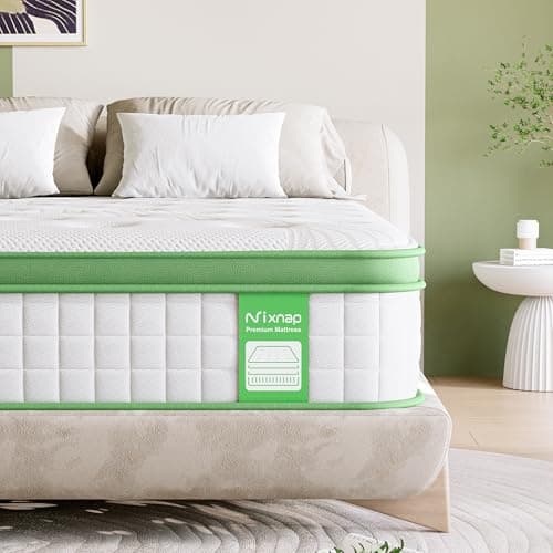Image of NIXNAP King Mattress 5FT, 10 Inch Hybrid Mattress, Gel Memory Foam & Individually Pocket Springs, 9-Zone Orthopaedic, Medium Firm Mattresses for Pressure & Back Pain Relief, 150x200x25 cm