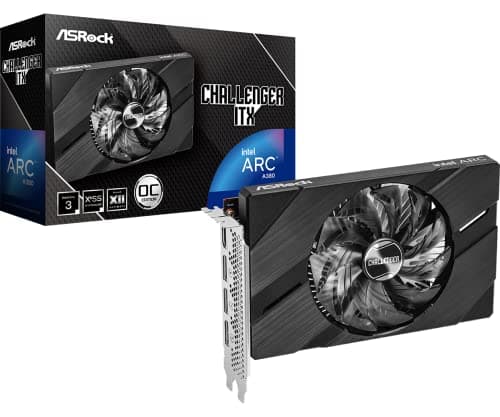 Image of ASRock Intel Arc A380 Challenger ITX 6GB OC, 6GB DDR6, PCIe4, HDMI, 3 DP, 2250MHz Clock, 0dB Cooling, Compact Design