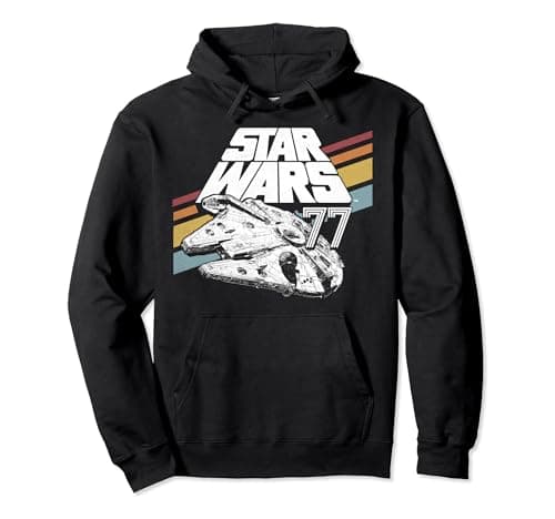 Image of Star Wars Millennium Falcon '77 Retro Stripes Poster Pullover Hoodie