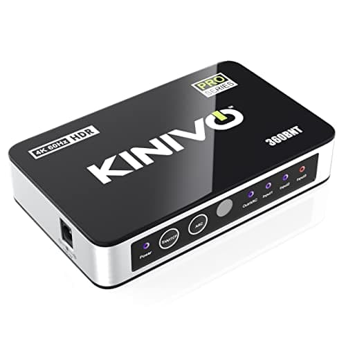 Image of Kinivo HDMI Switch with Audio Extractor 360BNT (3 in one out, Toslink Optical Audio Port, SPDIF, 4K 60Hz, High Speed 18Gbps, IR Remote) - Compatible with Roku, PS5, Xbox, Apple TV, Dolby Digital/Atmos