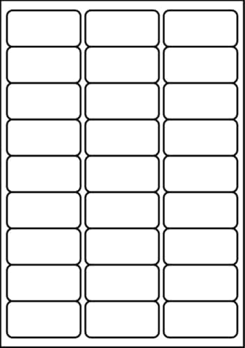 Image of SmithPackaging A4 Self Adhesive Address Labels, 27 Labels Per Sheet, 20 Sheets, 63.5 x 29.6mm, 540 Labels