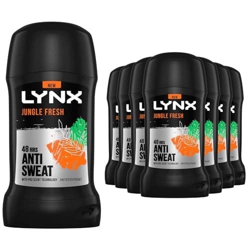 Image of Lynx Jungle Fresh Antiperspirant Deodorant Stick for Men 50ml Pack of 12 48H Sweat & Odour Protection Long Lasting Fresh Fragrance