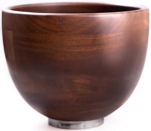 Image of Biscuitique Walnut Wood Mixing Bowl for KitchenAid Tilt-Head Artisan and Classic 4.5 Quart and 5QT Stand Mixer