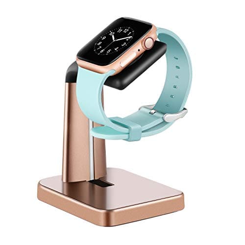 Image of WITHit Apple Watch Stand, Gold - Docking Station Fits All Models/Sizes/Cases - Practical & Convenient Watch Charging Station, Protects from Spills/Scratches