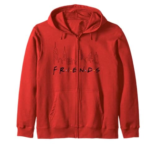Image of FRIENDS TV Show Skyline Logo NYC Vintage 90s Fan Geek Sitcom Zip Hoodie