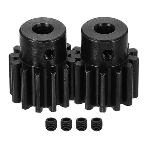 Image of sourcing map 2Pcs 1.5 Mod 13T Spur Gear 6mm Bore, 1045 Steel Pinion Gear Black Surface Treatment, 20° Pressure Angle, for Spur Rack and RC Model Car or Motor DIY(15mm)