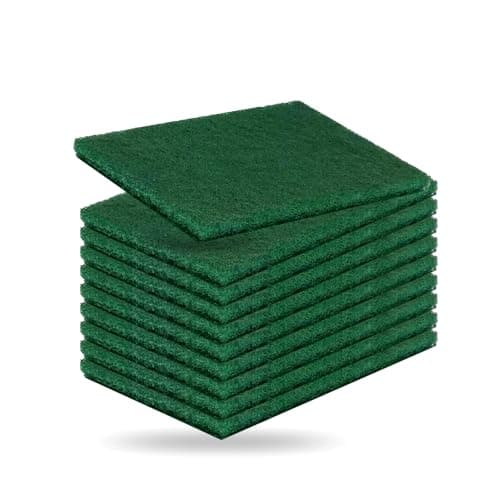 Image of Scouring Pads Heavy Duty Scourer Pad Green Scourers Non Scratch Abrasive Reusable Household Washing Up Dish Scrubber Sponges For Cleaning Kitchen Utensils Dishes Pots Pan Sink Scrub (Pack of 10)