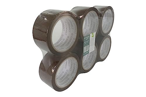Image of Q-Connect Polypropylene Packaging Tape 50mmx66m Brown (Pack of 6)