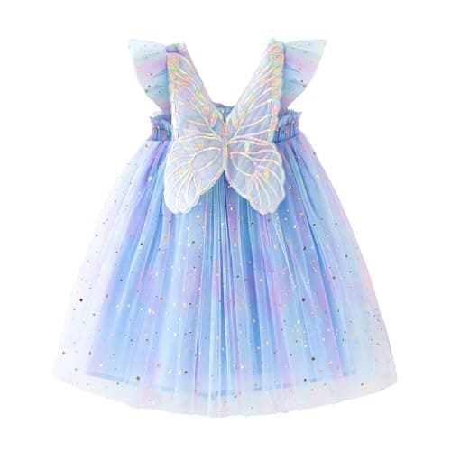 Image of Miipat Baby Girl Dress Tulle Butterfly Girls' Dresses Summer Toddler Sleeveless Princess Tutu Dress for Birthday Party Wedding 90 18-24 Months