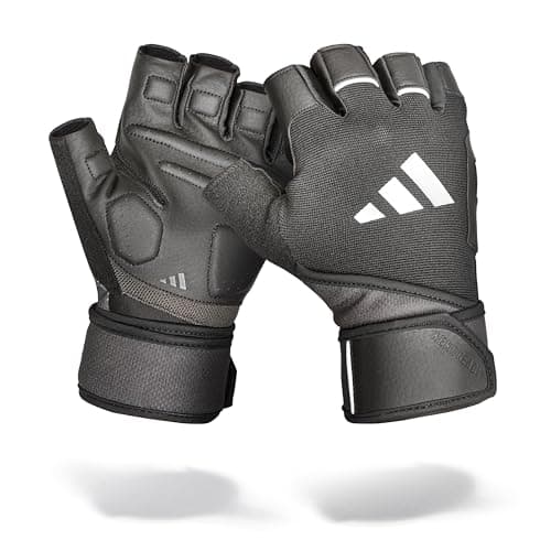 Image of Adidas Wrist Wrap Training Gloves with Double Wrist Support, Size S