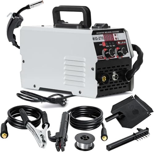 Image of 3 in 1 Portable MIG Welder, Gasless 250A 220V Digital MIG Welding Machine, Flux Core Solid Wire MIG ARC Lift TIG Spool Gun Inverter Welders with Ultra LED Display