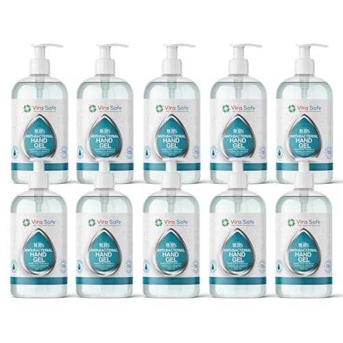 Image of 10 x 500ml Hand Sanitiser 70% Alcohol Gel Anti Bacteria Viral Eliminating Formula Gel Alcohol Anti Bacterial Formula Pack Of 10