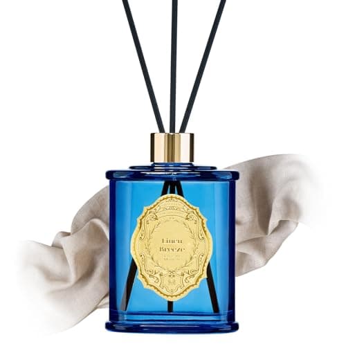 Image of M&SENSE 240ml Large Reed Diffuser for Home | ​Linen Breeze Scented Oil Diffuser with Sticks | Natural Home Fragrance for Bedroom, Bathroom, Living Room