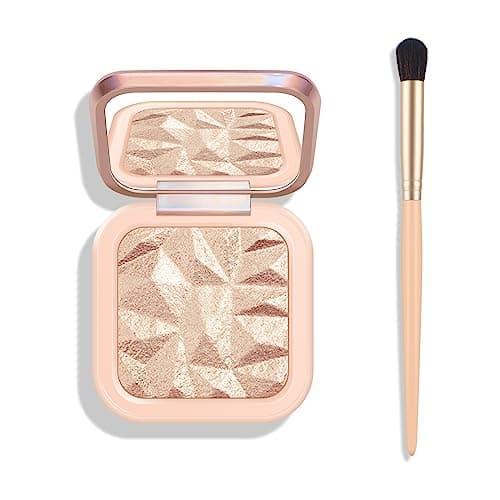 Image of KYDA Face Highlighter Palette, Face Illuminator Glow Palette, Pearl Shimmer Smooth Baked Powder, Lightweight High Pigmented Highlighter Makeup (SUN GLOW)