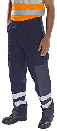 Image of POLY COTTON NYLON PATCH TROUSERS NAVY BLUE 46T