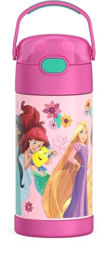 Image of THERMOS FUNTAINER 12 Ounce Stainless Steel Vacuum Insulated Kids Straw Bottle, Princess