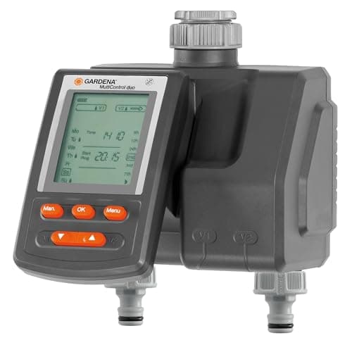 Image of Gardena Irrigation Computer Multicontrol Duo: Automatic Irrigation Control, Weekdays programmable, up to 3 irrigation a day, with LC display (1874-20)