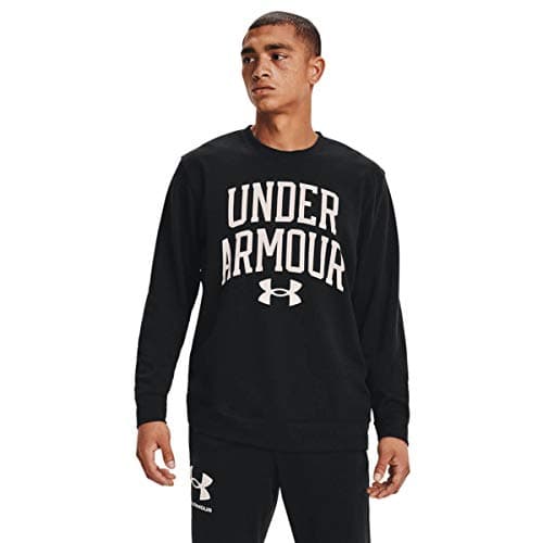Image of Under Armour Mens Rival Terry Crew Sweater - Black/Onyx White - L