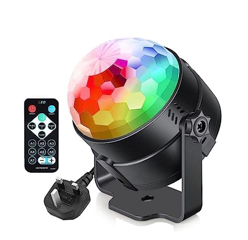 Image of Disco Lights, 360° Rotation Sound Activated Disco Ball Party Lights with Remote Control - 3W RGB Dynamic Light Effect for Kids Birthday, Friends Gathering, Home Disco, Xmas (1)