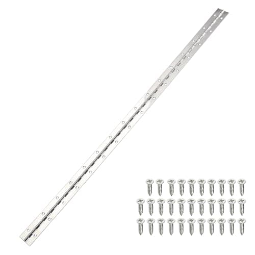 Image of sourcing map Piano Hinge, 36 Inch x 1.2 Inch Stainless Steel Continuous Hinge Door Hinge with Holes, for Boat Cabinet Door Box Furniture, Silver