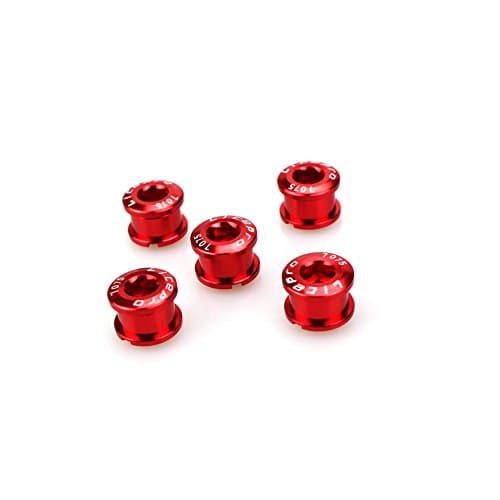 Image of CYSKY Single Chainring Bolts 5 Pack M8 Single Short Chain Ring Bolts Fit for Road Bike, Mountain Bike, BMX, MTB, Fixie (Red)