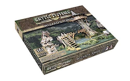 Image of Battle Systems - Modular Fantasy Scenery - Perfect for Roleplaying and Wargames - Multi Level Tabletop Terrain for 28 mm Miniatures - Colour Printed Model Diorama - DnD Warhammer (Wizards Tower)