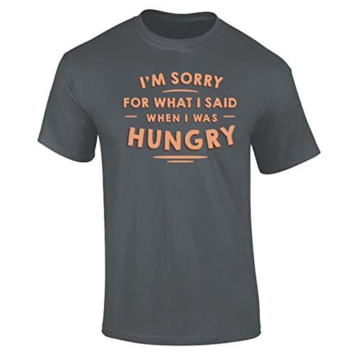 Image of Flip Mens I'm Sorry for What I Said When I was Hungry Slogan T-Shirt Charcoal Grey (XXL)