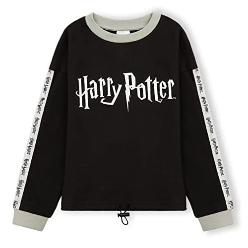Image of Harry Potter Hoodies for Girls Sweatshirt Teen Girls (Black/Grey Sweatshirt, 9-10 Years)