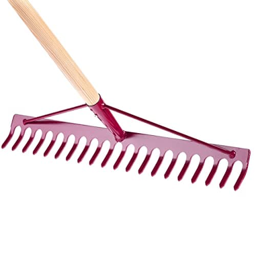 Image of Heavy-Duty Garden Rake with Stiffened Steel Head and Comfortable Handle - for Levelling Soil, Raking Stones, Bark and Gravel, Clearing Leaves and Grass, Lawn and Allotment Maintenance (59 cm / 23")