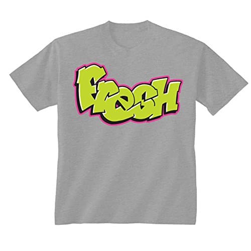 Image of Youth Kids Childrens Fresh Graffiti Spray Prince Style T-Shirt Heather Grey 12-13 Years (XL)