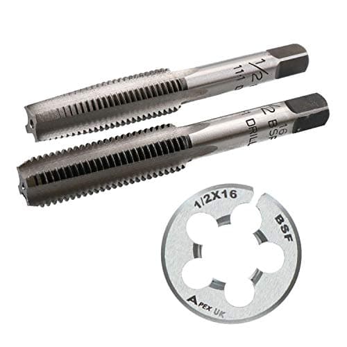 Image of 1/2" x 16 BSF Tap & Die Set Taper Plug & Die Carbon Steel British Standard Fine Thread