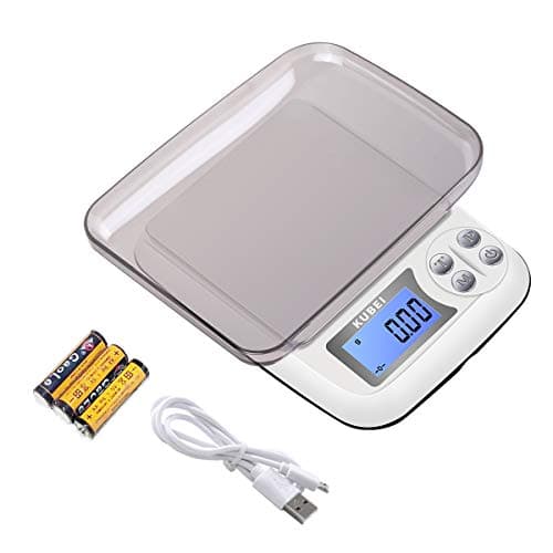 Image of KUBEI Precision Scales 1 kg / 0.01 g USB Charging Digital Kitchen Scales High Precision Gram Scales Letter Scales Household Scales Stainless Steel Weighing Surface Perfect for Jewellery, Coins, Powder