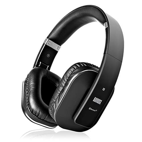 Image of August EP650B Over-Ear Wireless Headphones with Mic – Bluetooth 5.1 Studio Headset with EQ, 20H Playtime, aptX LL, NFC Touch, Multi-Point for Two Devices, 3.5mm Aux, Adjustable Headband – Black