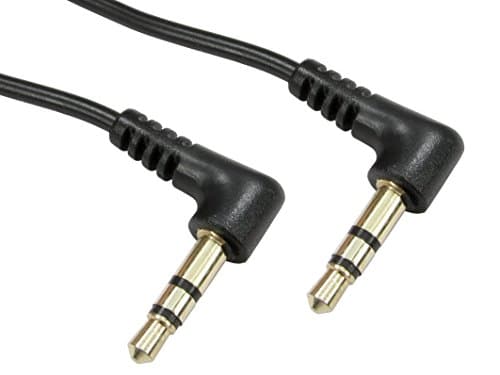 Image of World of Data 2m Right Angle 3.5mm Audio Jack Cable - 24k Gold Plated - Audio - Stereo - Male to Male - Black