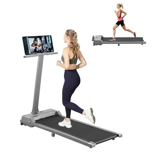 Image of TRIOBLADE Treadmills Foldable 7% Incline Under Desk Walking Pad Treadmills 1-6KM/H 2.5HP Motor Folding Walking Pad W/Remote Control LED Display Portable Indoor Running Machines 100KG Capacity (gray)