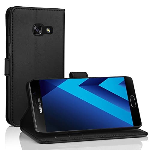 Image of Simpeak Case Compatible with Samsung Galaxy A5 2017, Leather Flip Wallet Case Cover Replacement for Samsung Galaxy A5 2017, [Card Slots][Stand Feature][Magnetic Closure Snap], Black