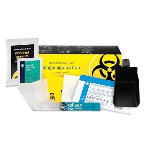 Image of Reliance Medical Biohazard Body Spills Kit 1 Application - Prevention and Clean Up for Infectious Materials Contained in Blood, Vomit, Urine, Mucus, Faeces and Semen - Single-Use