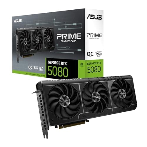 Image of ASUS Prime GeForce RTX 5080 OC 16G GDDR7 Graphics Card - PCIe 5.0, 2685MHz Boost Clock, 1 x HDMI 2.1b, 3 x DP 2.1b, 2.5-slot, Axial-tech fans, Vapor chamber, Dual BIOS, SFF-Ready