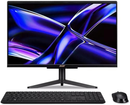 Image of acer Aspire C22-1610 21.5" All-In-One Desktop PC | Intel N100 Quad Core CPU | 8GB RAM | 256GB SSD | Full HD IPS Display | WiFi 6E | Stereo Speakers | 2MP Webcam | Windows 11 Home | Black |