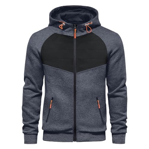 Image of CTU Mens Zipped Hoodies Fleece Hooded Sweatshirt Pullover Hoody Jackets Jumper Tops Casual Zip Up Cardigan Dark Grey 3XL