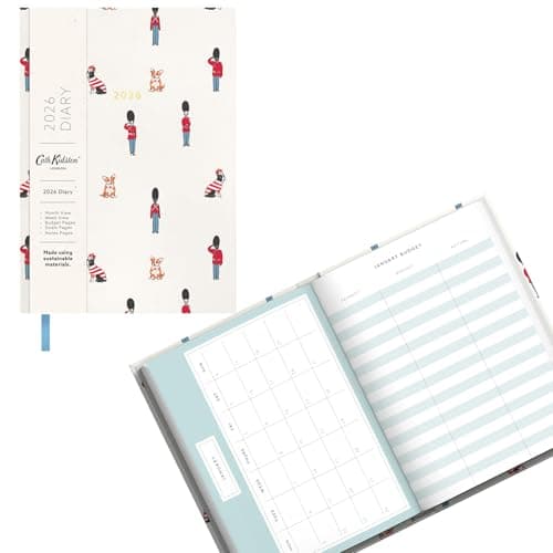 Image of Widdle Gifts 2026 Diary Cath Kidston A6 Guards Ditsy Week to View Diary with Monthly Planner 1419