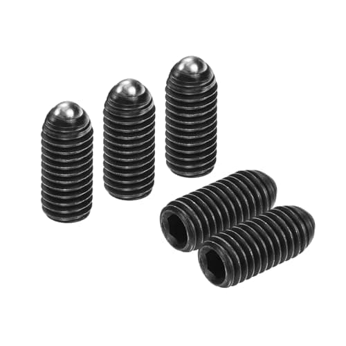 Image of sourcing map 10pcs Screw Thread Ball Plunger M8 x 18mm High Carbon Steel Hex Socket Spring Plunger Ball for Lubrication Pneumatic Tools, Black