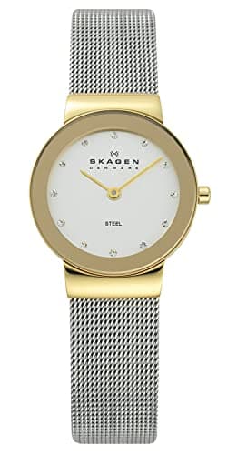 Image of Skagen Watch for Women Freja Lille, Two Hand Movement, 26 mm Gold Stainless Steel Case with a Stainless Steel Mesh Strap, 358SGSCD