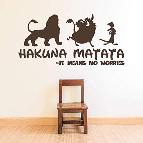 Image of Bart671Lu Wall Stickers Hakuna Matata - It Means No Worries Wall Sticker 60cm x 125cm Black