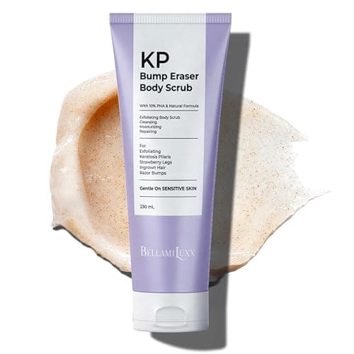 Image of BellamiLuxx KP Bump Eraser Body Scrub: Exfoliating Keratosis Pilaris, Strawberry Skin Treatment - Smooths Rough, Bumpy, Dry Skin on Arms, Legs, Buttocks - KP Scrub Wash Helps Reduce Ingrown Hair Bumps