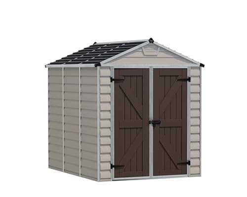 Image of Canopia by Palram SkyLight Shed Durable Storage with Shelf (6x8, Tan)