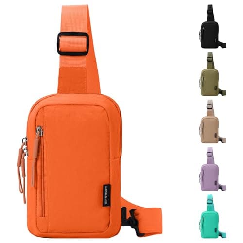 Image of Mayoii Small Crossbody Bag for Women & Men– Lightweight Hiking Sling Bag, Ideal for Travel, Outdoor, Sports, Walking (Orange)